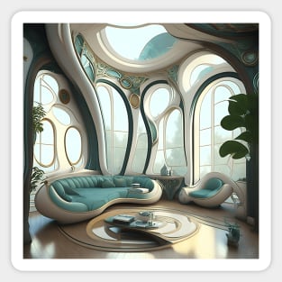 [AI Art] My future living room, Art Nouveau Style Sticker